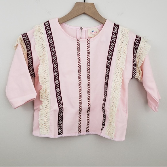 Hayden Boho Pink Aztec Style Sweater - Picture 2 of 4